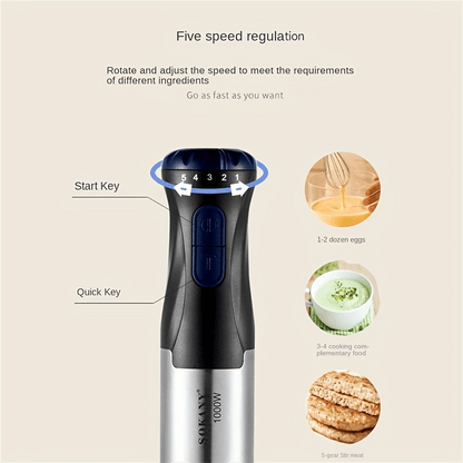 SOKANY Set frullatore a immersione portatile 4 in 1, incluso frullatore a bastoncino multifunzione, frusta, tritatutto e brocca, adatto per la lavorazione degli alimenti e la preparazione di omogeneizzati