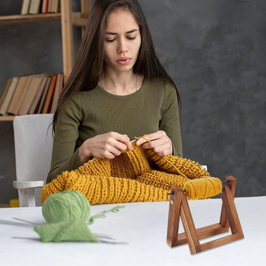 Portamatassa in legno, per uncinetto e maglia - Portarotolo orizzontale - Organizer per nappine, per filati - Perfetto regalo per appassionati di bricolage e fai da te