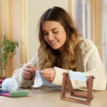 Portamatassa in legno, per uncinetto e maglia - Portarotolo orizzontale - Organizer per nappine, per filati - Perfetto regalo per appassionati di bricolage e fai da te