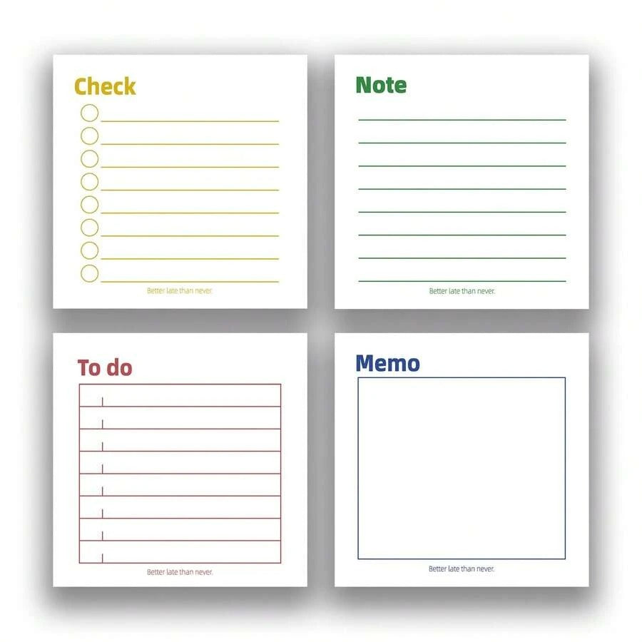 Note per promemoria ed efficienza del tempo, blocchetto adesivo 3x3 pollici, 50 fogli per blocchetto, materiale per ufficio, scuola e casa, idea regalo per insegnanti