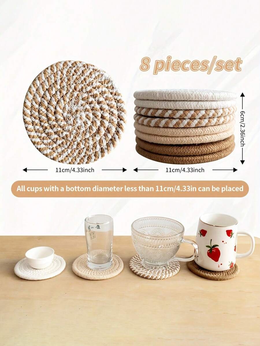 Set di 1/4/8 pezzi di sottobicchieri assorbenti, tappetini minimali per bicchieri per il tavolino di casa, regalo per l'inaugurazione della casa, serie marrone, con rivestimento in tessuto non tessuto