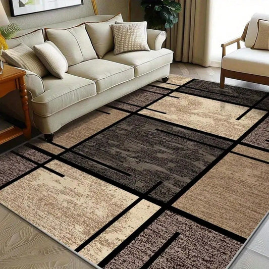 Tappeto d'area in velluto di lusso - Versione premium lavabile in lavatrice, con materiale più spesso e denso, tappeto in poliestere resistente allo sbiadimento, adatto per soggiorno, camera da letto, ufficio e decorazione esterna