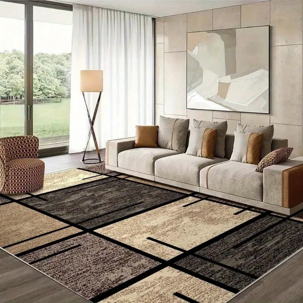 Tappeto d'area in velluto di lusso - Versione premium lavabile in lavatrice, con materiale più spesso e denso, tappeto in poliestere resistente allo sbiadimento, adatto per soggiorno, camera da letto, ufficio e decorazione esterna
