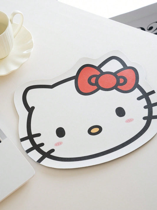 Tappetino per mouse a forma di cartone animato autorizzato Sanrio, in materiale di pelle, pad creativo antiscivolo, tappetino per scrivania del computer personalizzato per l ufficio