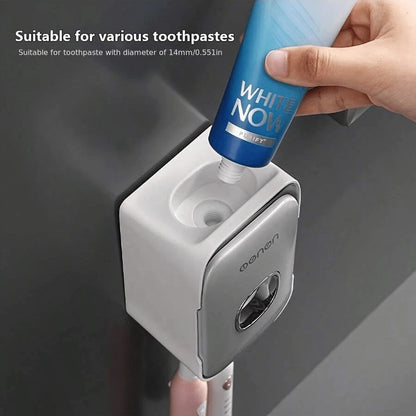 Porta spazzolino da denti montato a parete senza foratura, bicchiere per collutorio, bicchiere per spazzolino da denti, dispenser per dentifricio montato a parete e set di tazze per denti per la decorazione del bagno di casa