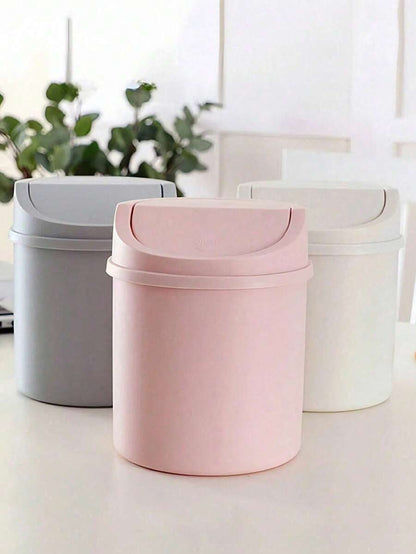 1 pezzo Miniatura cestino della spazzatura con coperchio, piccolo contenitore per rifiuti da scrivania, cestino dei rifiuti in plastica da scrivania, con design apribile per evitare perdite di odori, utilizzabile per conservare bucce di frutta