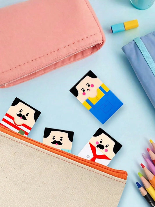 Gomme da cancellare divertenti a forma di impiegato calvo, gomme da cancellare di zii calvi, set di gomme da cancellare, animale da scrivania divertente, regalini per ritorno a scuola