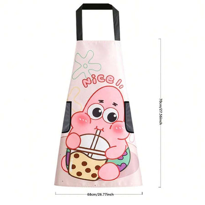 SPONGEBOB 1 pezzo Grembiule impermeabile di alta qualità con il design di Spongebob e Patrick, grembiule da cucina, grembiule per le pulizie domestiche