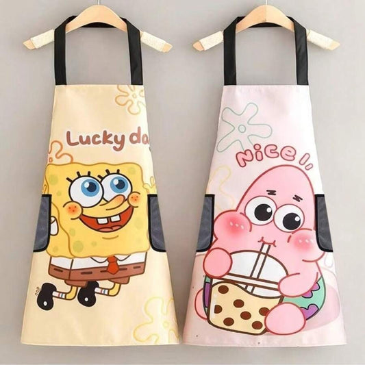 SPONGEBOB 1 pezzo Grembiule impermeabile di alta qualità con il design di Spongebob e Patrick, grembiule da cucina, grembiule per le pulizie domestiche