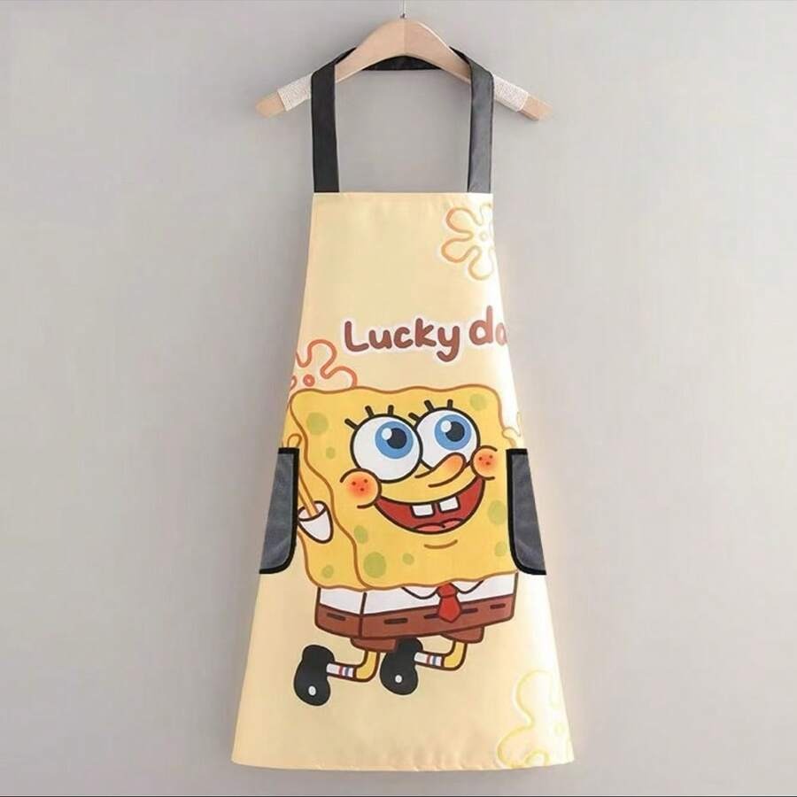 SPONGEBOB 1 pezzo Grembiule impermeabile di alta qualità con il design di Spongebob e Patrick, grembiule da cucina, grembiule per le pulizie domestiche