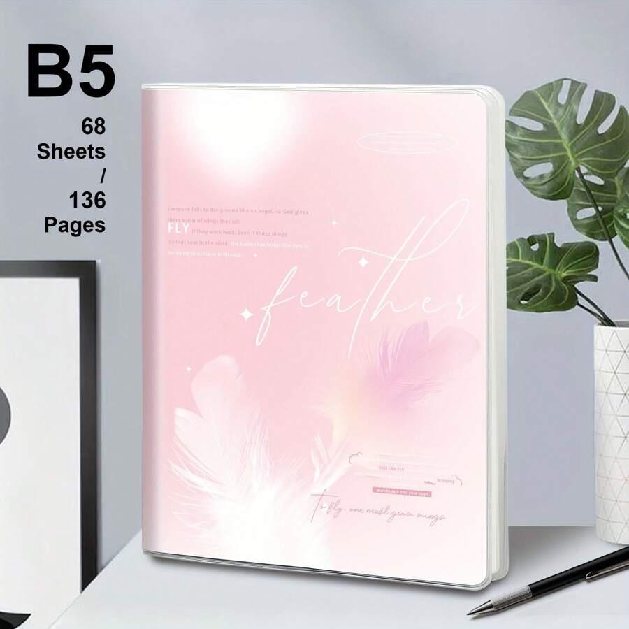Taccuino con copertina in PP morbida e impermeabile, formato B5, diario semplice e colorato, taccuino con linee orizzontali, blocco note per ufficio, casa, scuola