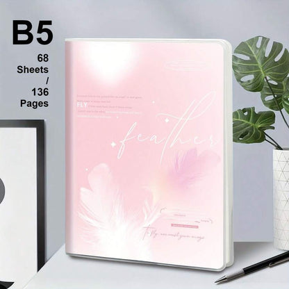 Taccuino con copertina in PP morbida e impermeabile, formato B5, diario semplice e colorato, taccuino con linee orizzontali, blocco note per ufficio, casa, scuola