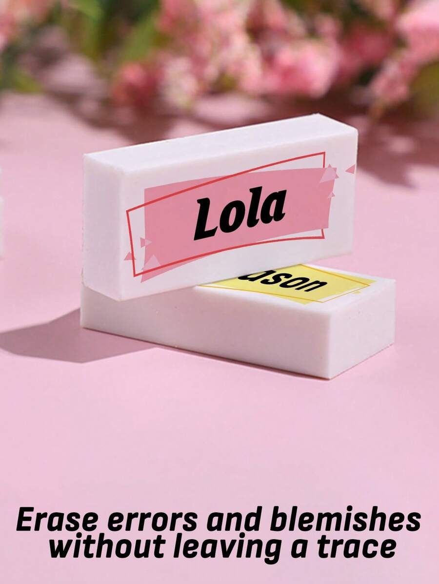 Gomme da matita personalizzate. Personalizzabili con testo e colore. Perfette per studenti, insegnanti, premi, riconoscimenti, regali per il ritorno a scuola, forniture per ufficio e regali di laurea.