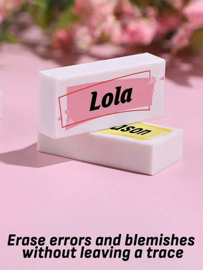 Gomme da matita personalizzate. Personalizzabili con testo e colore. Perfette per studenti, insegnanti, premi, riconoscimenti, regali per il ritorno a scuola, forniture per ufficio e regali di laurea.