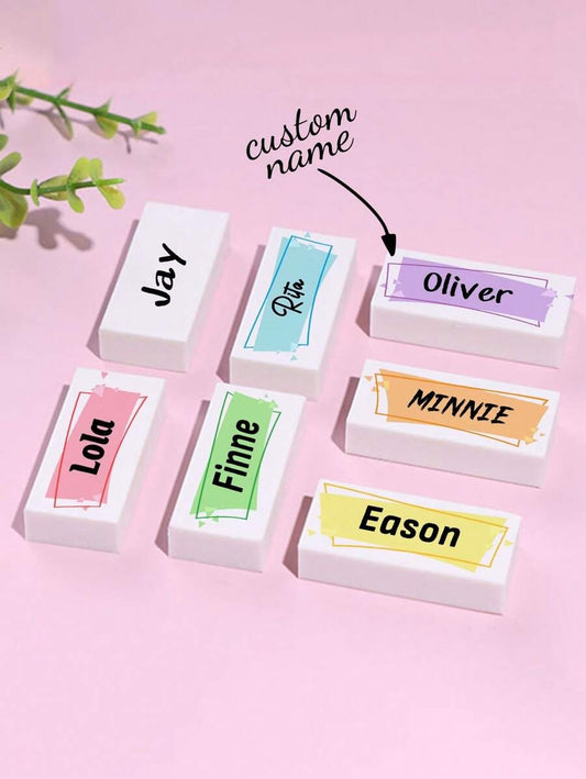 Gomme da matita personalizzate. Personalizzabili con testo e colore. Perfette per studenti, insegnanti, premi, riconoscimenti, regali per il ritorno a scuola, forniture per ufficio e regali di laurea.