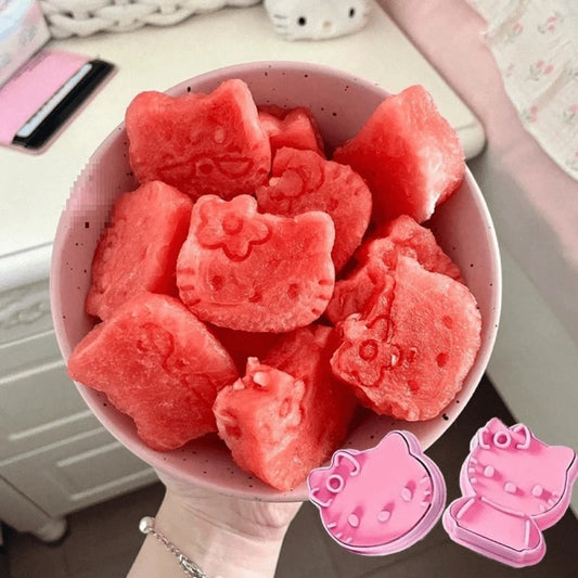 Stampi per dolci a forma di Hello Kitty di Sanrio e Stitch, tagliabiscotti in PP carini, perfetti per regali di compleanni kawaii e decorazione da cucina