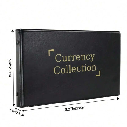 Album per collezione di valute con 40 tasche, un libretto per i depositi di contanti, una cartella per i depositi, un libro di cassa, un registro note e un libro di risparmio, progettato per collezionisti