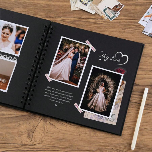 Album scrapbooking fai-da-te da 7"x7"/8"x8"/10"x10", 40 pagine/20 fogli, copertina rigida in carta kraft, album fotografico per matrimonio, anniversario e famiglia