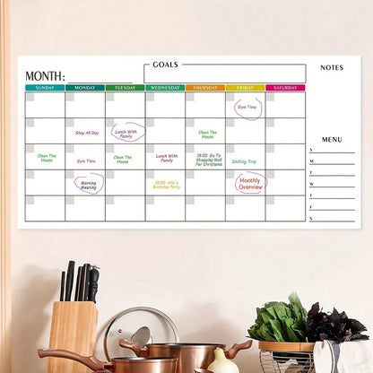 2 Pacchi di Calendario Settimanale Cancellabile a Secco, 76x38cm Pianificatore da Parete Senza Data, Inizia da Domenica, Lavagna Bianca Riutilizzabile con Sezioni Giornaliere, Include 2 Pennarelli e Adesivi
