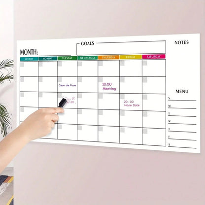 2 Pacchi di Calendario Settimanale Cancellabile a Secco, 76x38cm Pianificatore da Parete Senza Data, Inizia da Domenica, Lavagna Bianca Riutilizzabile con Sezioni Giornaliere, Include 2 Pennarelli e Adesivi