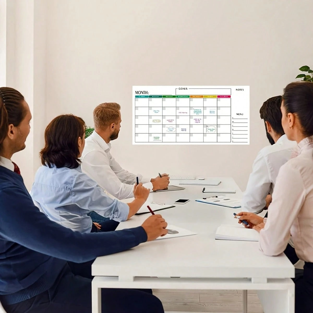 2 Pacchi di Calendario Settimanale Cancellabile a Secco, 76x38cm Pianificatore da Parete Senza Data, Inizia da Domenica, Lavagna Bianca Riutilizzabile con Sezioni Giornaliere, Include 2 Pennarelli e Adesivi