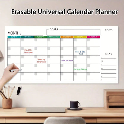2 Pacchi di Calendario Settimanale Cancellabile a Secco, 76x38cm Pianificatore da Parete Senza Data, Inizia da Domenica, Lavagna Bianca Riutilizzabile con Sezioni Giornaliere, Include 2 Pennarelli e Adesivi