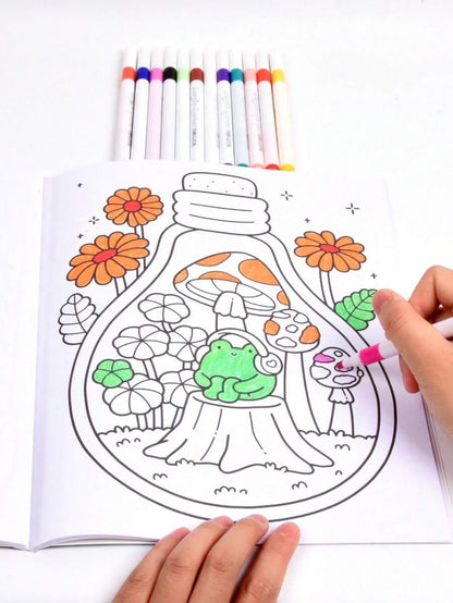 Libro da colorare FRESH GLOW Coco di 40 pagine per adulti e bambini, audace e facile, con disegni semplici e grandi per il relax. Libro da colorare per Natale, Ognissanti, regali di compleanno