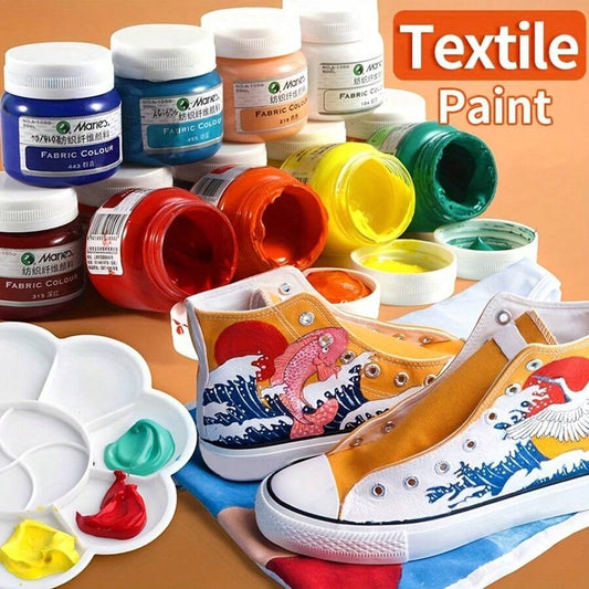 Vernice per tessuti Marie's, 1 bottiglia da 50ml - 12 colori disponibili - Pigmenti tessili permanenti professionali con colori vivaci, per artisti e artigiani, strumenti per dipingere magliette, scarpe, jeans