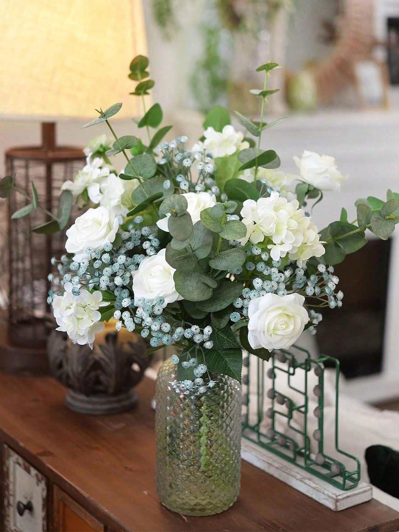 Fiori artificiali Fiore di respiro di bambino Fiore finto Gypsophila, Roose Gypsophila Fiori artificiali Piante di Gypsophila Fiori di Gypsophila profumo artificiale