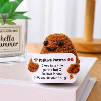 Pianta in vaso ispirante, decorazione floreale lavorata a mano all'uncinetto, pianta in miniatura, nontiscordardime, mughetto, calendula, girasole, biglietto di incoraggiamento caldo fatto a mano