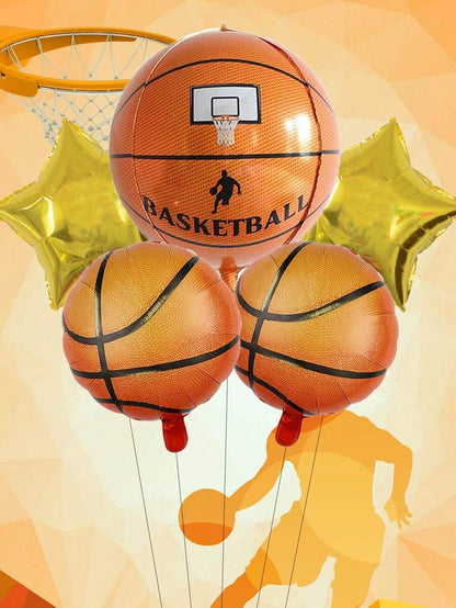 Set di palloncini da basket 4D stereoscopici, palloncini ad elio a forma di campo da basket, decorazione per feste a tema, compleanni, Natale