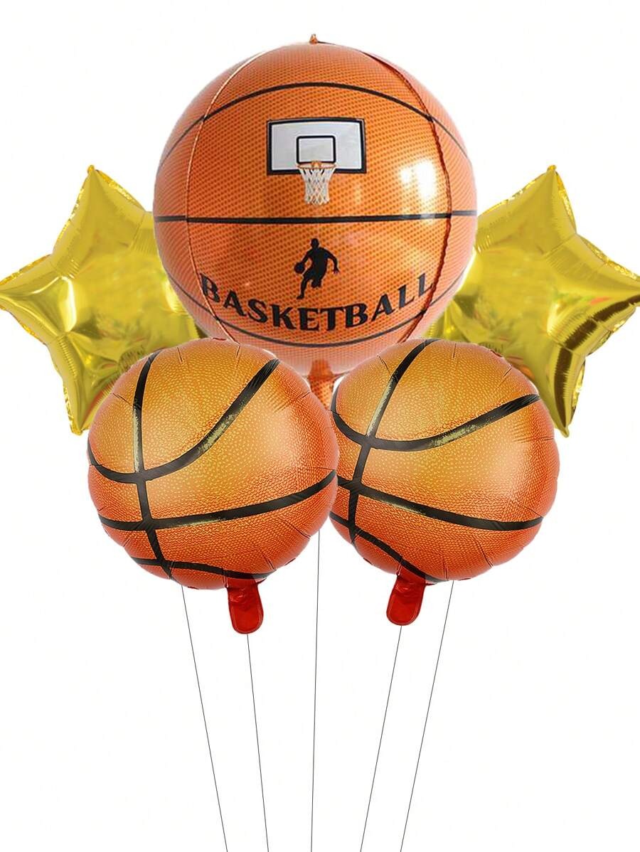 Set di palloncini da basket 4D stereoscopici, palloncini ad elio a forma di campo da basket, decorazione per feste a tema, compleanni, Natale