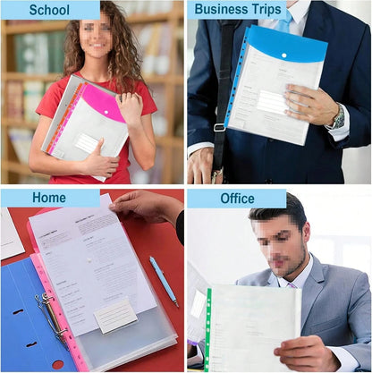 cartelle ad anelli con fori, formato A4, ad alta capacità, in materiale PP moderno, con tasche espandibili e porta etichette, adatte per scuola, casa, ufficio, registrazione presenze