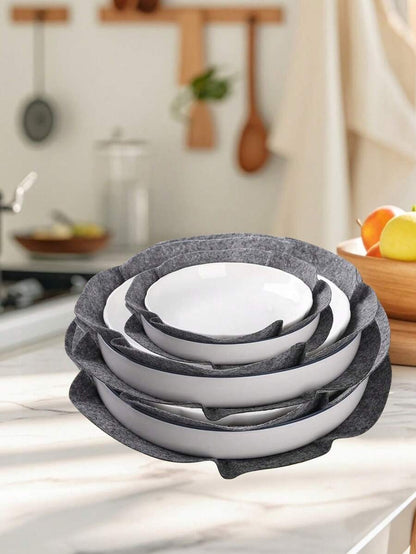 sottopentola e separatori per piatti in feltro opaco rotondi - 3 misure, senza graffi, resistenti al calore, accessori per la cucina multiuso per pentole, stoviglie e protezione della conservazione
