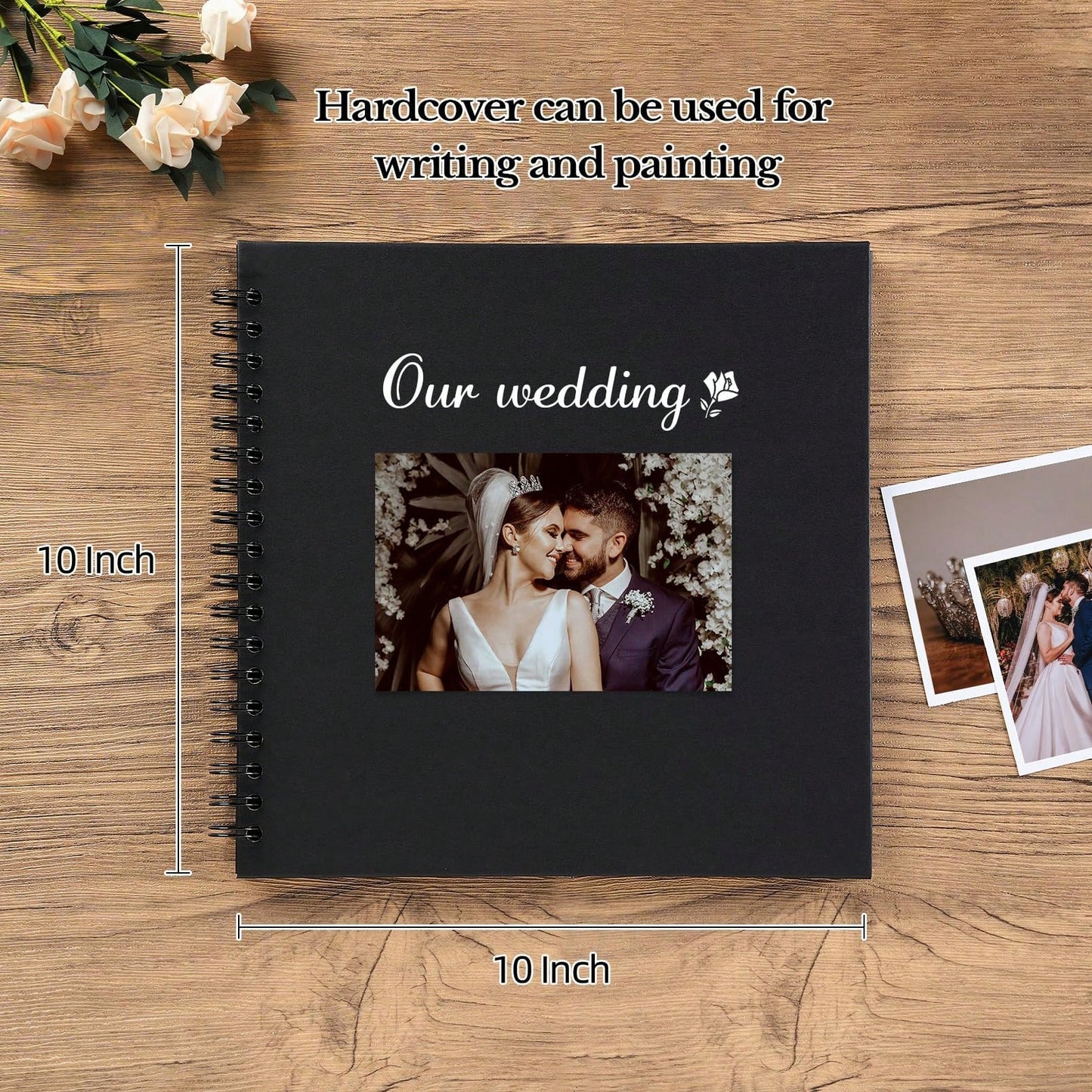 Album scrapbooking fai-da-te da 7"x7"/8"x8"/10"x10", 40 pagine/20 fogli, copertina rigida in carta kraft, album fotografico per matrimonio, anniversario e famiglia