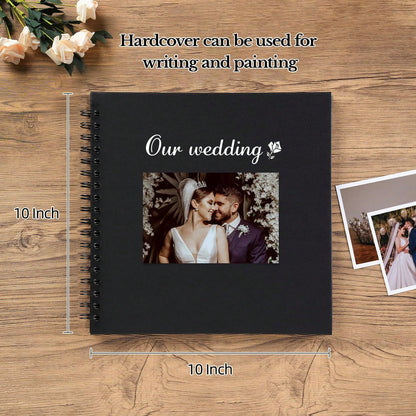 Album scrapbooking fai-da-te da 7"x7"/8"x8"/10"x10", 40 pagine/20 fogli, copertina rigida in carta kraft, album fotografico per matrimonio, anniversario e famiglia