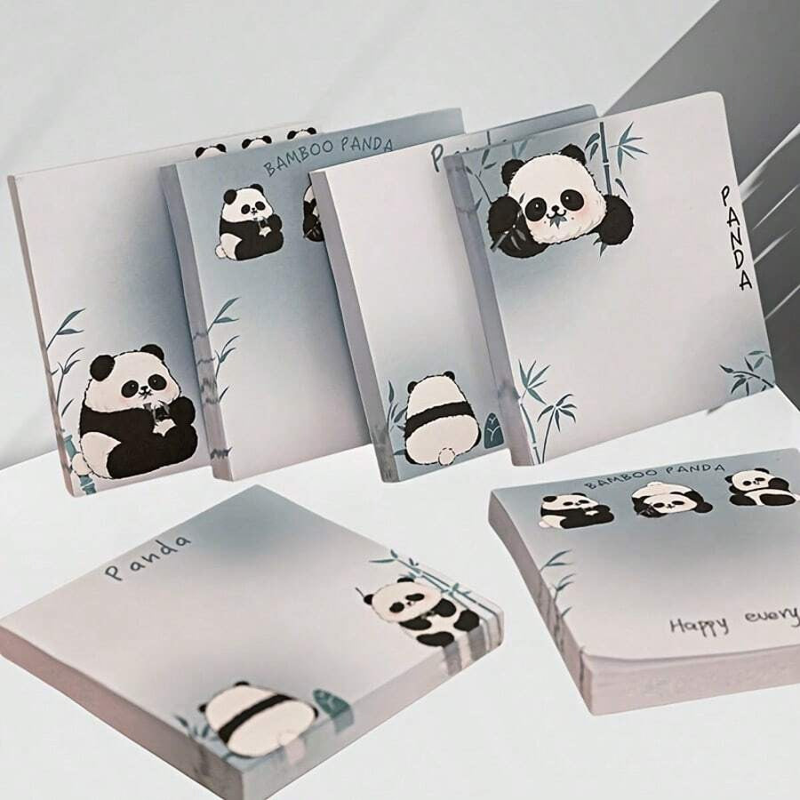 Note adesive con simpatico design a panda - note adesive pratiche per la scrivania e l'ufficio, bloc notes da ufficio molto attraenti, forniture scolastiche, per il ritorno a scuola