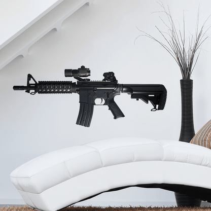 Rea 3D Gun, adesivi riutilizzabili autoadesivi in PVC per pareti e mobili, design realistico a weapon di fucile e pistola HK416, decorazione militare per la casa