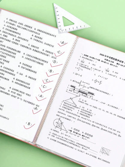 Raccoglitore A4 organizzatore di documenti, cartella multipage per forniture per ufficio, custodia portafoglio per lavori, certificati, documenti d'esame, con pagine divisorie, articoli per il ritorno a scuola