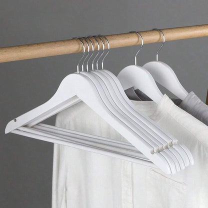 Pezzi Set di grucce in legno sottili, con tacca sulla spalla, grucce per pantaloni, gancio rotante a 360°, in legno di betulla, per appendere camicie, giacche, colore bianco nuvola, rastrelliera per asciugare, organizer per armadio