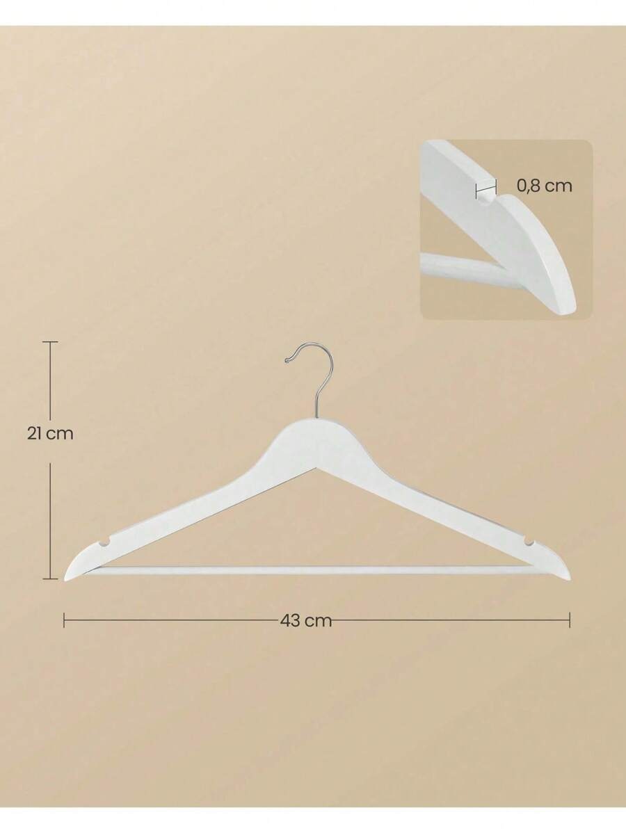 Pezzi Set di grucce in legno sottili, con tacca sulla spalla, grucce per pantaloni, gancio rotante a 360°, in legno di betulla, per appendere camicie, giacche, colore bianco nuvola, rastrelliera per asciugare, organizer per armadio