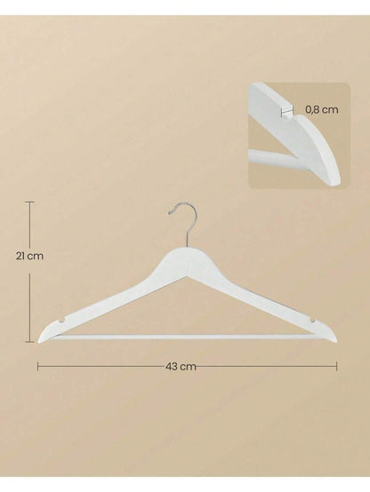 Pezzi Set di grucce in legno sottili, con tacca sulla spalla, grucce per pantaloni, gancio rotante a 360°, in legno di betulla, per appendere camicie, giacche, colore bianco nuvola, rastrelliera per asciugare, organizer per armadio