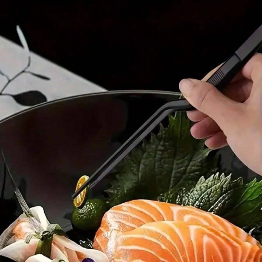 Set di 3 pinze da cucina in acciaio inossidabile - Pinze stile coreano per barbecue, molletta per barbecue e pinze per servire il cibo - Ideali per bistecca, buffet, sushi e decorazione della tavola