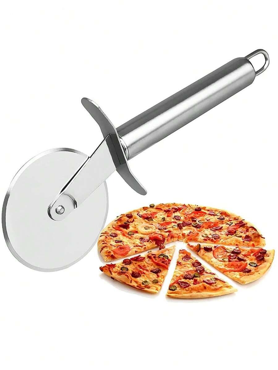 1 pezzo di affettatrice per pizza in acciaio inossidabile, pala per pizza in acciaio inossidabile, utensile da cucina in acciaio inossidabile per pizza, waffle, preparazione di impasti, dessert, ect