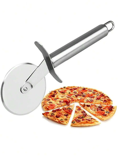 1 pezzo di affettatrice per pizza in acciaio inossidabile, pala per pizza in acciaio inossidabile, utensile da cucina in acciaio inossidabile per pizza, waffle, preparazione di impasti, dessert, ect