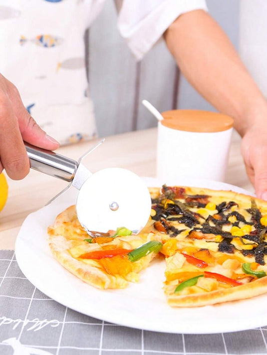 1 pezzo di affettatrice per pizza in acciaio inossidabile, pala per pizza in acciaio inossidabile, utensile da cucina in acciaio inossidabile per pizza, waffle, preparazione di impasti, dessert, ect