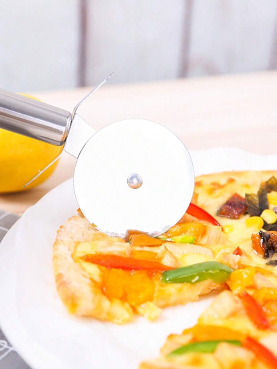 1 pezzo di affettatrice per pizza in acciaio inossidabile, pala per pizza in acciaio inossidabile, utensile da cucina in acciaio inossidabile per pizza, waffle, preparazione di impasti, dessert, ect