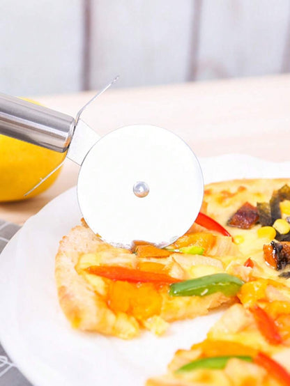 1 pezzo di affettatrice per pizza in acciaio inossidabile, pala per pizza in acciaio inossidabile, utensile da cucina in acciaio inossidabile per pizza, waffle, preparazione di impasti, dessert, ect