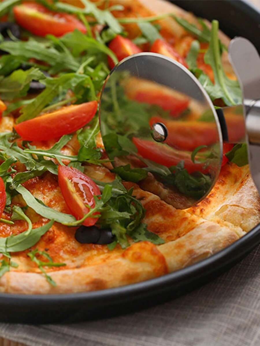 1 pezzo di affettatrice per pizza in acciaio inossidabile, pala per pizza in acciaio inossidabile, utensile da cucina in acciaio inossidabile per pizza, waffle, preparazione di impasti, dessert, ect