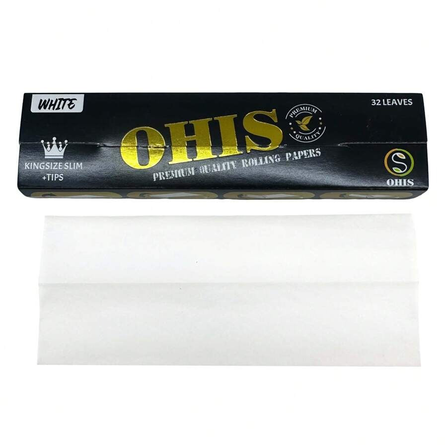 Cartine Arrotolabili in Polpa di Legno Sbiancato 110 mm con Filtri Bianchi, Carta da Rollare Lenta. Libretto Manuale per Sigarette Arrotolate, Accessori per Fumatori. 1 Scatola Contiene 32 Cartine + 32 Filtri.